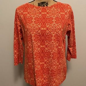 Orange Talbots Three Quarter Length Shirt